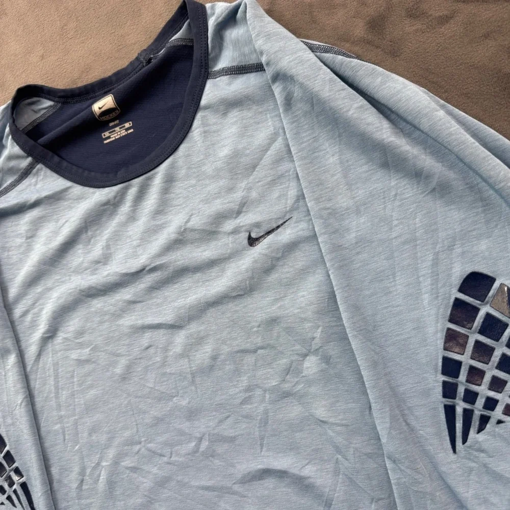 Nike Hockey Dri-FIT Long Sleeve Shirt Mens XXL Blue Elbow Grip Training Top